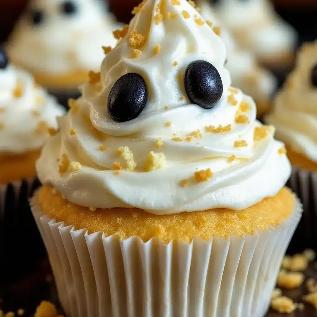 fluffy ghost cupcakes - featured image