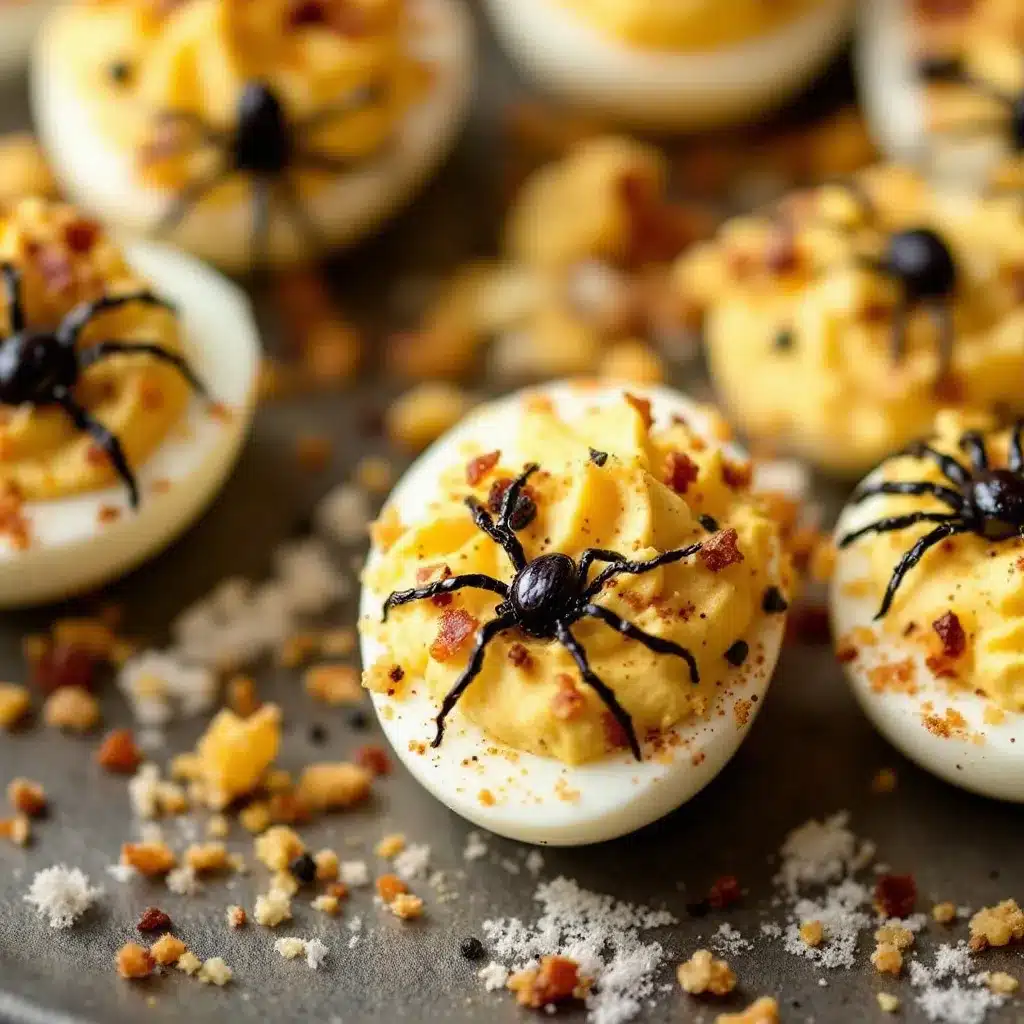 halloween deviled eggs preparation steps