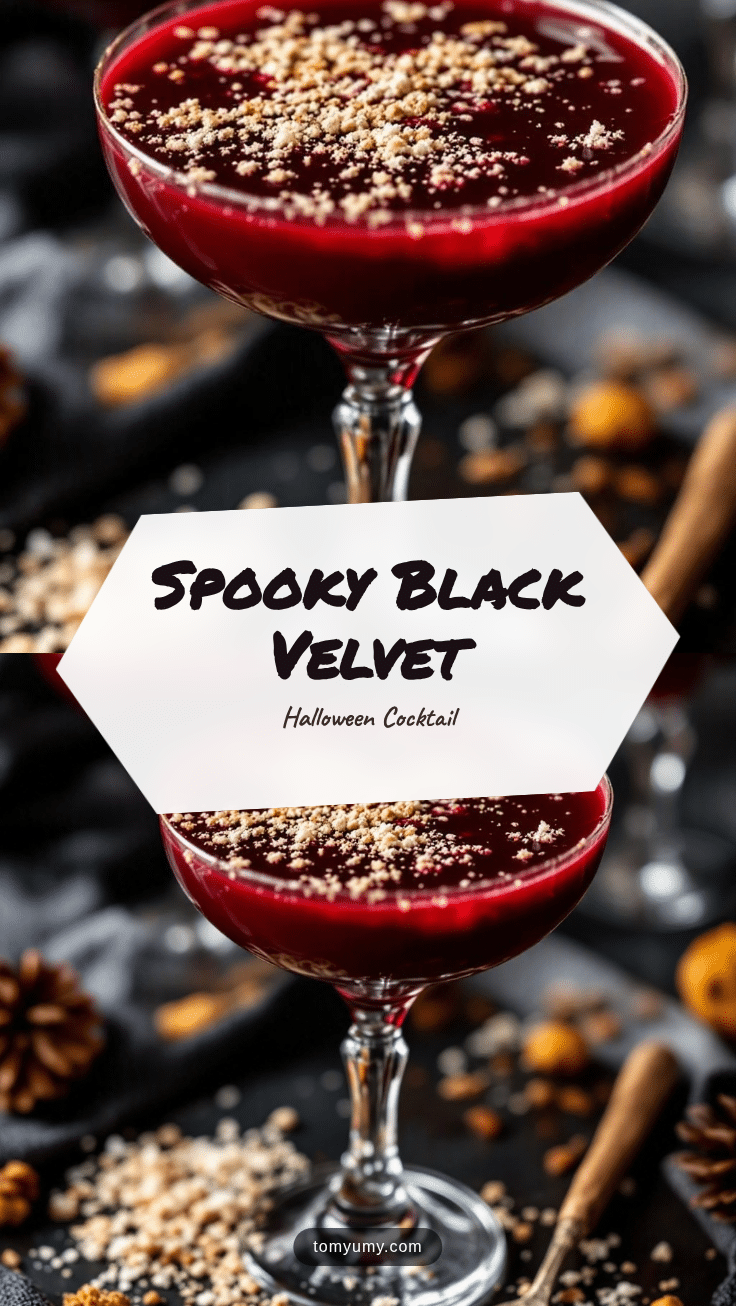 Spooky Black Velvet Halloween Cocktail recipe