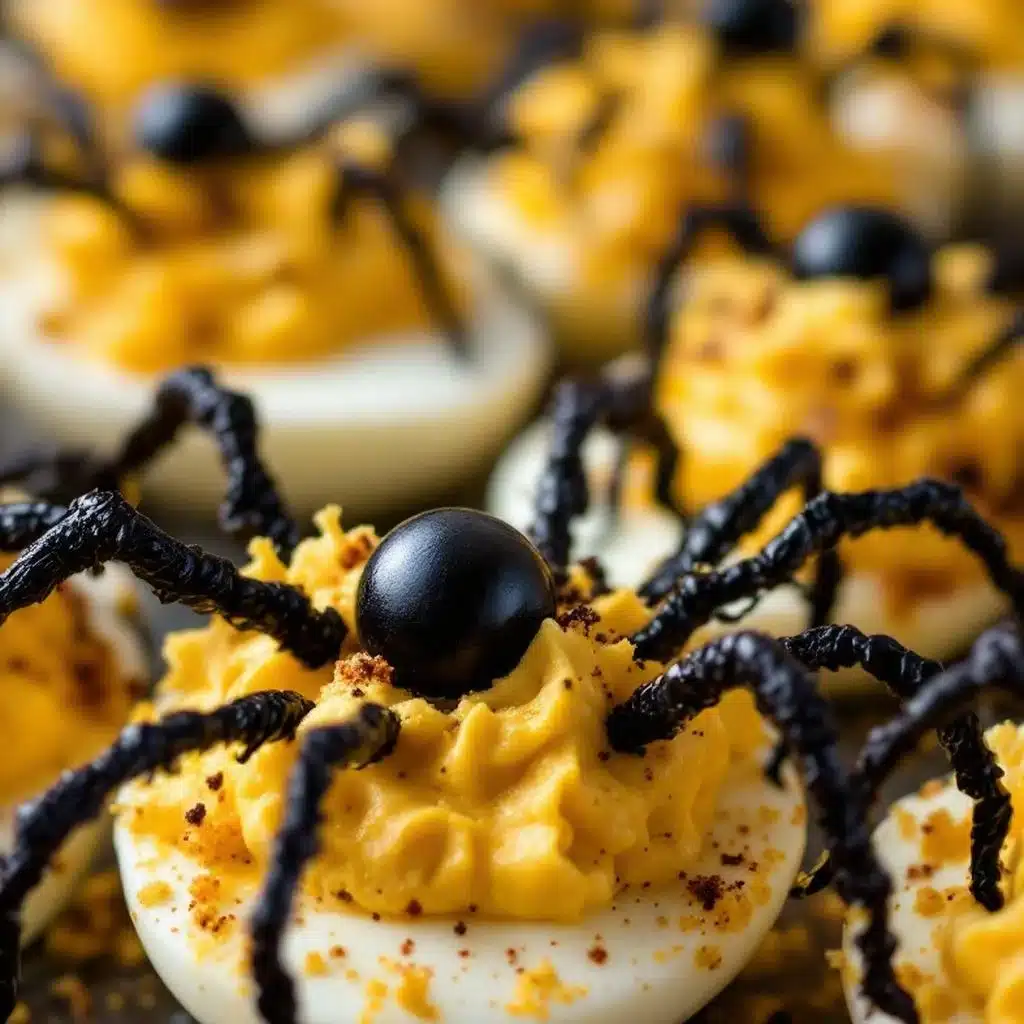 spooky spider deviled eggs - featured image